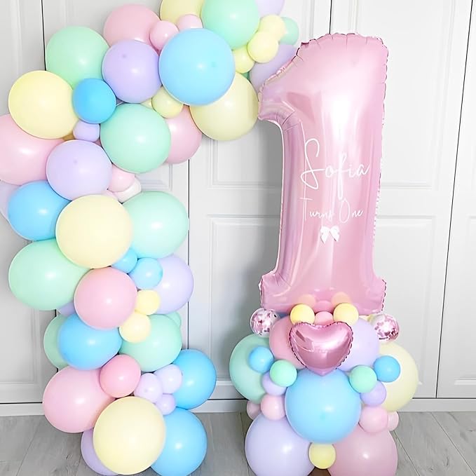 110pcs Pastel Balloons 12inch Macaron Latex Party Balloons for Graduation, Easter, Wedding, Birthday, Bridal Shower, Rainbow Party, Baby Shower, Anniversary Party Decorations