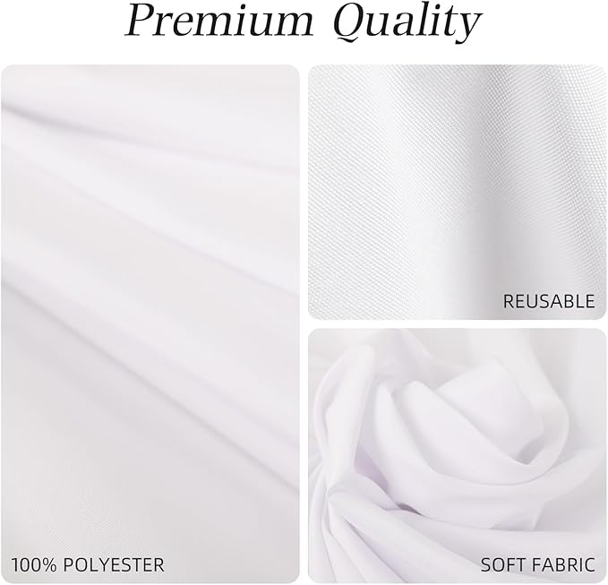 WIGENIUS 10 Pack White Table Cloth Rectangle Tablecloths 60X102 Inch,Polyester Table Cloth for 6 Foot Rectangle Tables,Wrinkle Resistant Washable Fabric Table Covers for Party,Wedding Banquet