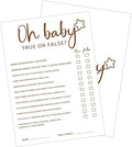 30 PCS Cute Bear Oh Baby True Or False Baby Shower Games with 1 Answer Card for Boy Girl, Gender Neutral Shower Party Games Supplies & Decor-C02