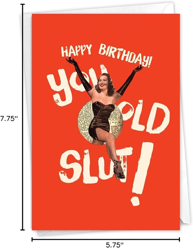NobleWorks - 1 Sassy Happy Birthday Card Funny - Hilarious Grown-Up Card for Women, Wife, Stationery Humor - Old Lady Blank C7020BDB