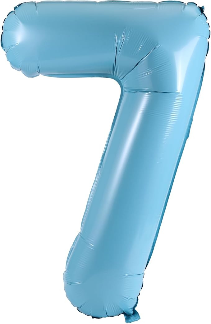 40 Inch Large Foil Helium Number Balloon Birthday Wedding Party 0-9 (Baby Blue, 7)