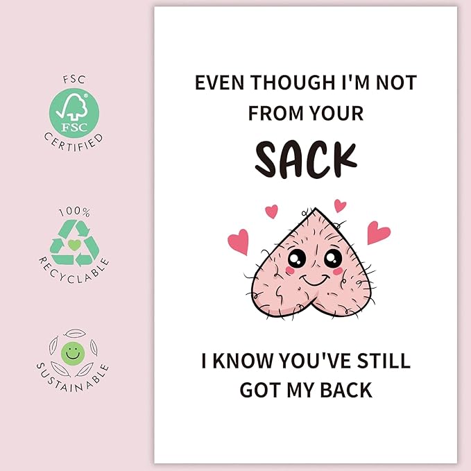 UUEFKTN Funny Father's Day Card For Stepfather Stepdad Bonus Dad, Humorous Fathers Day Card Gift for Stepdad From Stepdaughter Stepson Stepkids, Hilarious Bonus Dad Fathers Day Gift