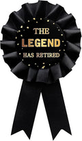 Black The Legend Has Retired Tinplate Badge Pin, Happy Retirement Man or Woman Award Ribbon, Great for Retirement Party Decorations Gift