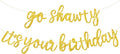 BEISHIDA Go Shawty It's Your Birthday Banner NO DIY Hip Hop Theme Happy Birthday Banner Pre-Strung Rap Theme Happy Birthday Sign for Man Women birthday Party Supply Glitter Gold