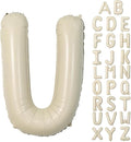 Cream U Letter Balloons,40 Inch Letter U Balloon Beige,Helium Custom Letter Balloon for Birthday Anniversary Party Decorations