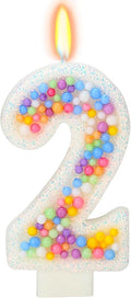 Birthday Candles - Number 2 Candle, Colorful Macaron Candles, Birthday Candles for Boys/Girls, Cake Decorations, Theme Party Supplies