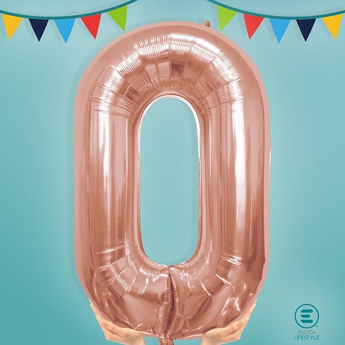 40 Inch Large Rose Gold Number Celebration and Decoration Balloon for Birthday Parties, Graduations, Anniversaries, Weddings, Photo Shoots, Special Events (Rose Gold Number 0)