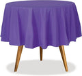 Party Dimensions Purple Disposable Plastic Tablecloth for Round Tables (36 Pack) Table Cloths for Parties, Events & Weddings, Indoors & Outdoors, 84 inches, Plastic Table Cover