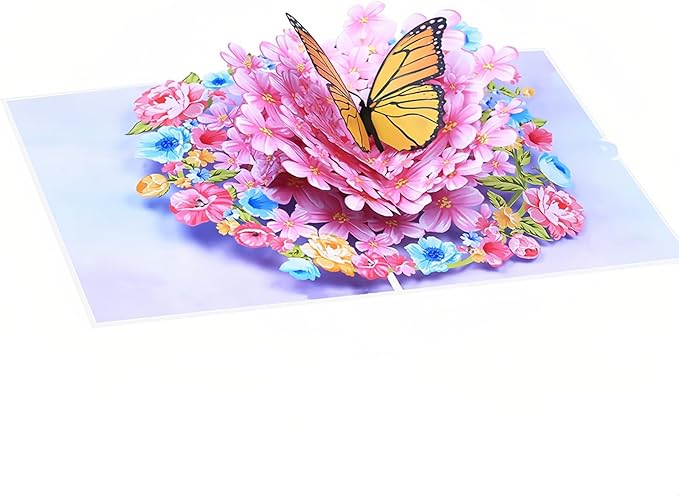 Steelhill 3D Pop Up Cards,Flower Greeting Cards for Women,Valentines Day Gifts Cards for Kids School,Card with Envelope for Mother's Day Thinking of You Card for Wife,Girlfriend(Flower card)