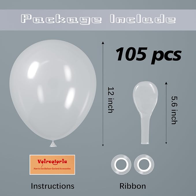 105pcs Clear Balloons 12inch Party Latex Balloons for Boys Girls Birthday Baby Shower Gender Reveal Wedding Sunflower Party Decorations