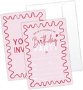Pink Bow 21st Birthday Invites Cards Party Invitation Cards for Girls Kids Adults Party Invitations 4x6 Inch Invitations with Envelopes 20 Pcs Double Sided Invitation Card for Girls Birthday YT0079