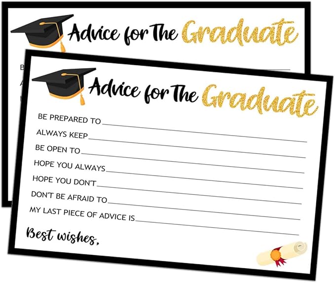 Yangmics Direct Graduation Advice Cards 2025-30 Pack-Graduation Party Supplies 2025 – Advice for The Graduate Party Favors Table Games Props