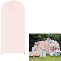 HUAYI Flesh Pink Ripples Pattern Arch Backdrop Cover for Birthday Party Wedding Baby Shower Decorations Chiara Backdrops Arched Wall Frame Stands Covers Props GP-459 2.5ft * 6ft
