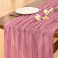 Socomi 3pcs Mauve Easter Spring Cheesecloth Table Runner Boho Rustic Gauze 120 inch 10FT Cheese Cloth Runner for Wedding Party Baby Shower Birthday Home Decor Holiday Decorations
