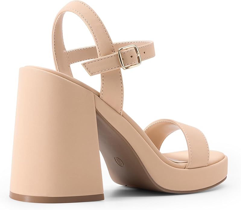 DREAM PAIRS Heels for Women Block Chunky Platform High Heels Open Toe Fashion Wedding Party Evening Prom Dance Ankle Strap Dress Pump Sandals Shoes