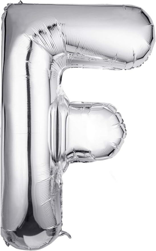 Letter Balloons 40 Inch, Single Silver Letter F Balloons Aluminum Hanging Foil Film Balloon for Baby Shower, Wedding Anniversary, Graduation, Birthday Party Decoration