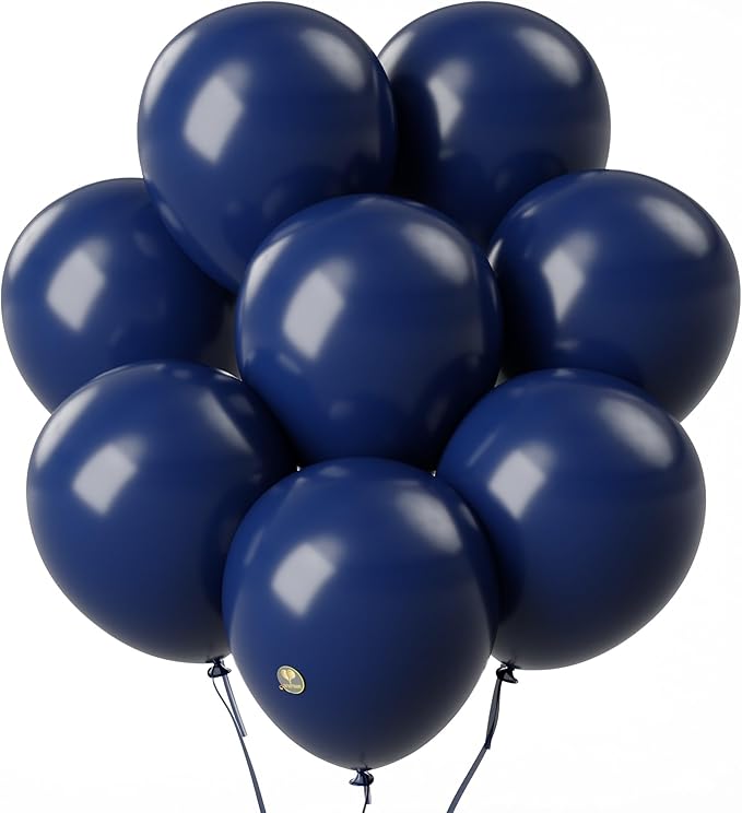 AFTERLOON® Biodegradable Balloons 50 pcs Midnight Blue 10 Inch, Matte Color Thickened Extra Strong Latex Helium Float, for Baby Shower Gender Reveal Garland Arch Wedding Birthday Party Decorations