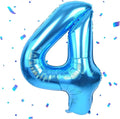 40 inch Blue Number Balloon Giant Foil Helium Balloons Blue Number 4 Balloon for 4th Birthday Party Decorations