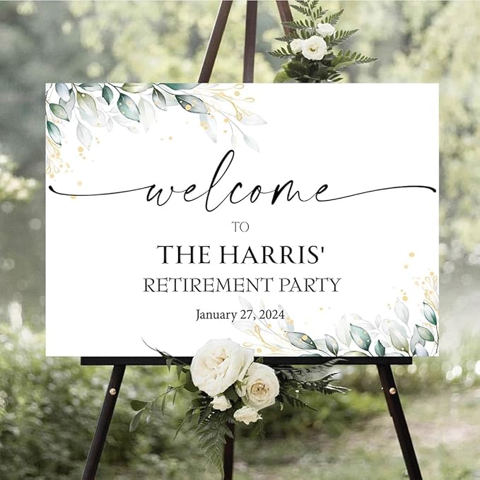 Personalized Retirement Yard Sign, Personalized Lawn Decoration for Happy Retirement Celebration, Outdoor Welcome Board for Party Entrance, Event Decor for Coworker Farewell Party, 12x18 Inch #14
