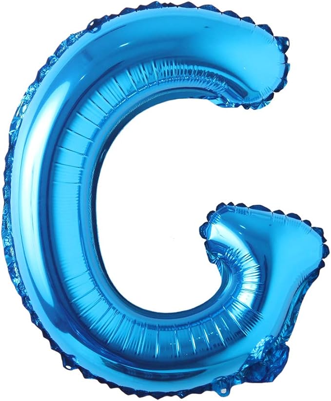 Blue 28 inch Letter Balloons Alphabet Number Balloons Foil Mylar Party Wedding Bachelorette Birthday Bridal Baby Shower Graduation Anniversary Celebration Decoration (Can not Float) (28 inch Blue G)