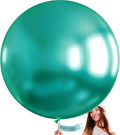 PartyWoo Metallic Green Balloons 4pcs 36 Inch Extra Large Big Jumbo Giant Chrome Green Latex Helium Balloons for Graduation Jungle Dinosaur Forest Baby Shower Birthday Party Decorations Green-G103