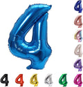 YPSelected 32 Inch Large Foil Helium Number Balloon Birthday Wedding Party 0-9 (Blue, 4)