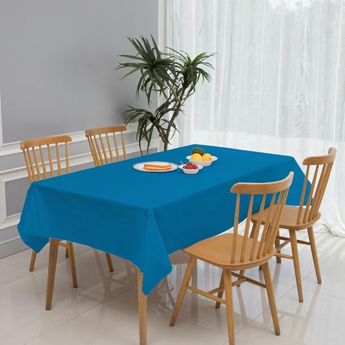 3 Pack Blue Green Disposable Tablecloth, 54" x 108" Plastic Table Covers, Decorative Rectangle Tablecloth for Parties, Events, Wedding, Inddors & Outdoors