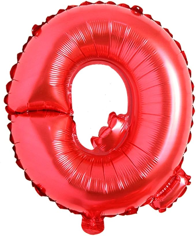 16" inch Single Red Alphabet Letter number Balloons Aluminum Hanging Foil Film Balloon Wedding Birthday party decoration banner Air Mylar Balloons (16 inch Red Q)
