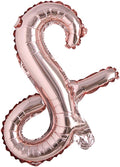 18 Inch Rose Gold Happy Birthday Balloons - Lowercase Letters Handwriting Style, Birthday Party Decoration