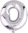 Glanzzeit 16 Inch Silver Foil Balloons Letters A to Z Numbers 0 to 9 for Prom Wedding Birthday Party Decor (Letter O)