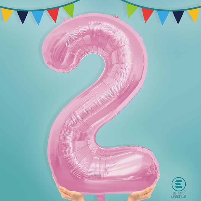 40 Inch Large Pink Number Celebration and Decoration Balloon for Birthday Parties, Graduations, Anniversaries, Weddings, Photo Shoots, Special Events - Helium Foil Mylar (Pink Number 2)