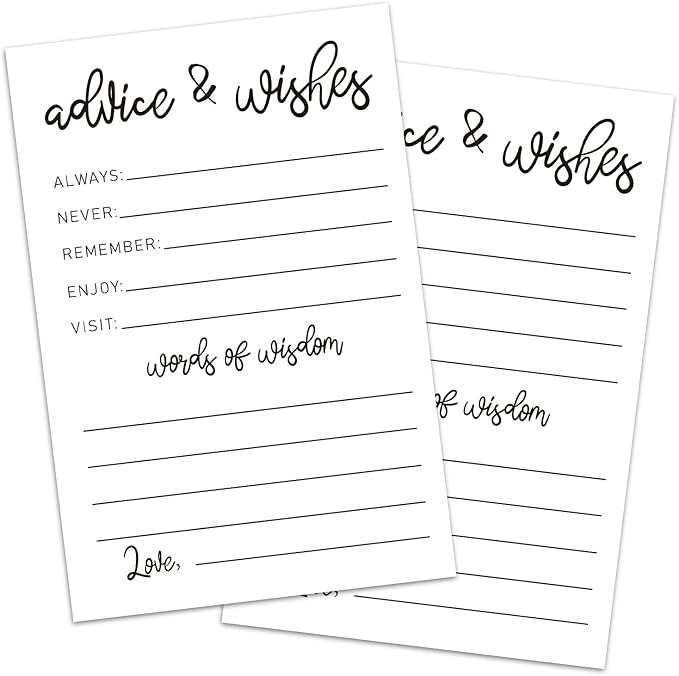Graduation Advice and Wishes Cards, Modern Advice Cards For The Graduate, Grad Party Announcement Graduate Card, Graduation Party Games Decorations Supplies (20 Pack) B