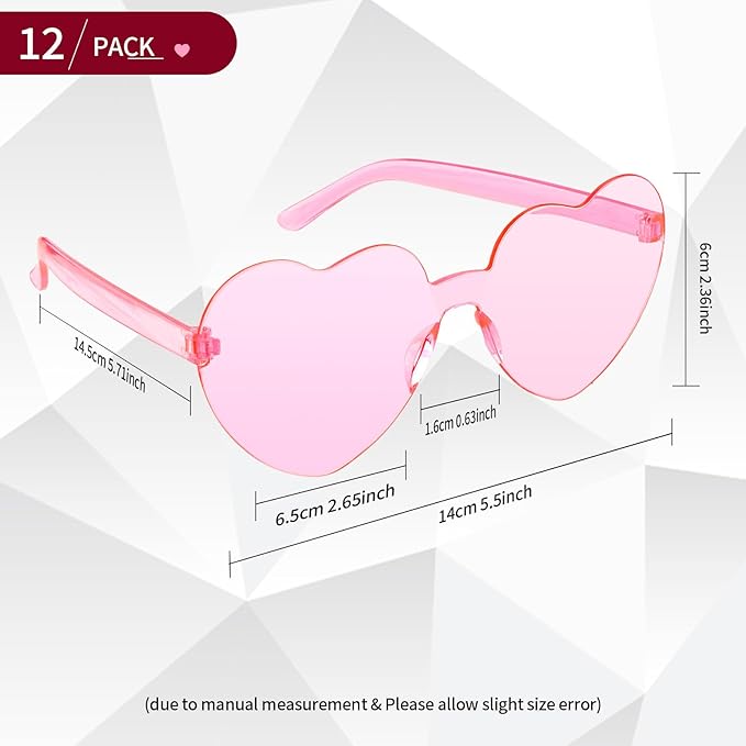 Heart Sunglasses Heart Shaped Glasses Bulk Valentines Halloween Bachelorette Party Decorations Glasses Women Men