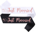 2 Pcs Bride to Be Sash and Groom to Be Sash Just Married Bachelorette Party Sashes for Wedding Bridal Shower Decorations Engagement Gifts,White Rose Gold