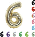 40 Inch Large Foil Helium Number Balloon Birthday Wedding Party 0-9 (Pale Gold, 6)