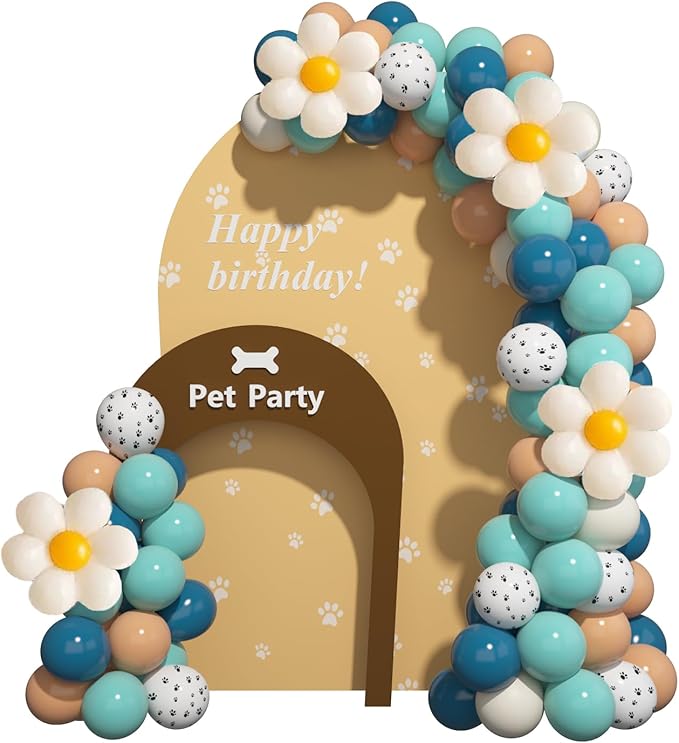 Daisy Balloon Garland Arch Kit,Latex Flower Theme Balloon Combination for Home Party Birthday Engagement Baby Shower Wedding Celebration (Blue)