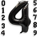 AULE 40 Inch Big Black 4 Balloon Number Large Foil Helium Number Balloons 0-9 Jumbo Giant Happy 4th Birthday Party Decorations for Boy or Girl Huge Mylar Anniversary Party Supplies