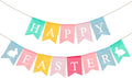 Happy Easter Banner Easter Chicken Egg Felt Happy Easter Bunny Banner Felt Easter Banner Garland for Easter Decorations, Spring Themed Party Favors Supplies, Happy Easter Day for Mantle Fireplace(2pc)