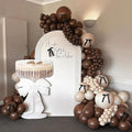 A Tini Bit Older Martini Balloon Garland Arch Kit, 146Pcs Brown Coffee Sand White Balloons with DIY Bow Ribbon for Girls Women Bachelorette Espresso Martini Themed Party Decorations