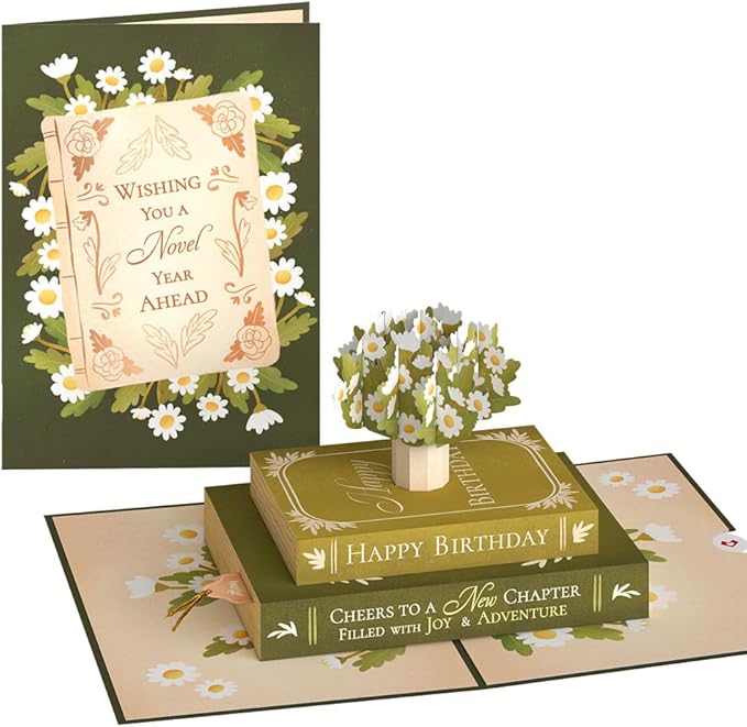 Lovepop Birthday Pop-Up Card for Her and Him - 3D Greeting Cards for Boys, Girls, Men, Women - Cheers to A New Chapter - 5" x 7 Card - Blank Notecard & Envelope Included