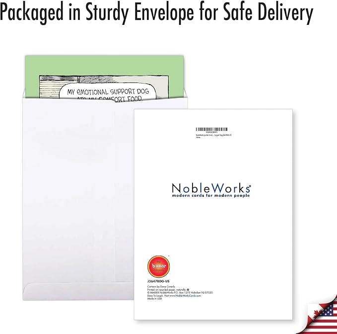 NobleWorks Jumbo Funny Birthday Paper Card From Us 8.5 x 11 Inch with Envelope (1 Pack) Big, Jumbo Bday Support Dog J3647BDG-US