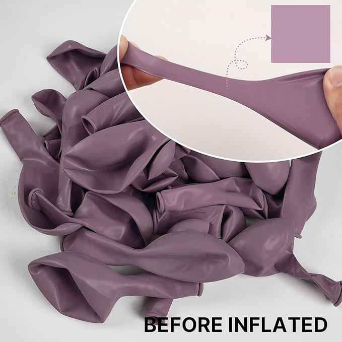 PartyWoo Dusty Purple Balloons 140pcs Different Sizes Pack of 18 12 10 5 Inch Lavender Boho Neutral Balloon Arch Kit for Baby Shower Graduation Butterfly Fairy Birthday Party Decorations Purple-F29