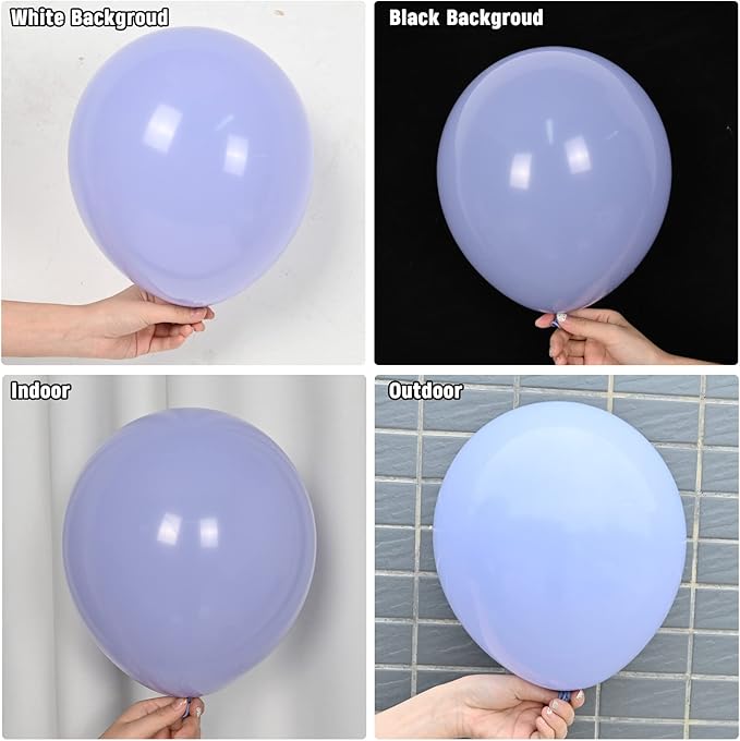 Retro Dusty Grayish Blue Balloons - Different Sizes 18, 12, 10, 5 inch Slate Blue, Periwinkle Latex Balloons for Birthdays, Wedding, Engagement and Gender Reveal