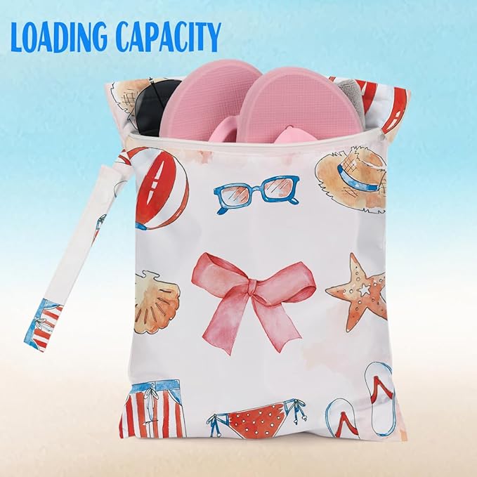 Beach Essentials, Wet Bag for Swimsuit Dirty Clothes Yoga Gym Diaper, Wet Dry Bag, Beach Vacation Essential for Travel Poor Bathing Summer Preppy Gifts