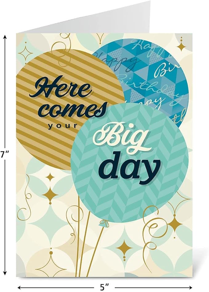 Current For Him Birthday Greeting Cards Value Pack - Set of 20, 10 Unique Designs, Large 5 x 7 Inch Cards, Sentiments Inside, Envelopes Included