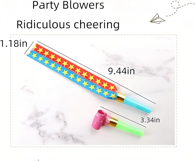 30-Pack Colorful Party Blowouts Noise Makers - Squawker Horns for Birthday, Wedding, New Year, Graduation - Fun Creative Toy Whistles with Automatic Roll-Out & Durable Material (Random Colors)