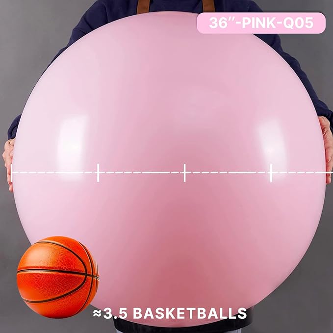 PartyWoo Baby Pink Balloons 4pcs 36 Inch Pastel Pale Light Pink Latex Helium Balloons for Baby Shower Gender Reveal Easter Bachelorette Wedding Bridal Shower Birthday Party Decorations Pink-Q05