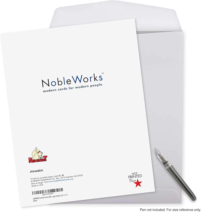 NobleWorks - 1 Humorous Birthday XL Greeting Card w/Envelope 8.5 x 11 Inch - Funny Sympathy Old Lady With A Birthday Prayer Guide for the Senile - Happy Bday Card - Senility Prayer J9046BDG