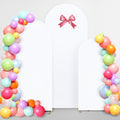 Dofilachy Arch Backdrop Cover - Stretchy Fabric for Wedding Arch Stand, Set of 3 Spandex Covers (4FT, 5FT, 6FT, White)