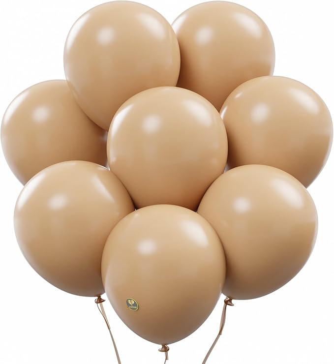 AFTERLOON® Biodegradable Balloons 24 pcs Beige 10 Inch, Matte Color Thickened Extra Strong Natural Latex Helium Float, Multicolor Colorful Bulk Color ballon Globos Para Decoration De Fiestas Kids